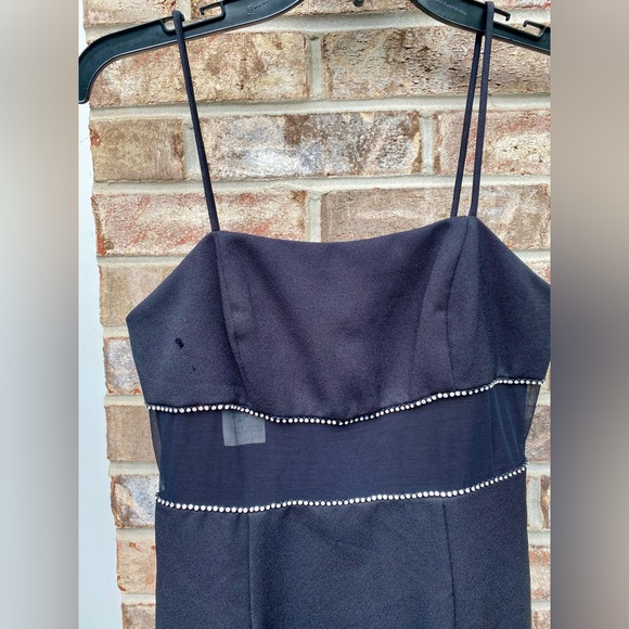 Black Vintage 90s Mesh Peekaboo Prom Dress - Picture 7 of 10